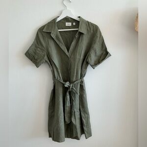 Wilfred Sage Green Linen Mini Dress (Size: M)